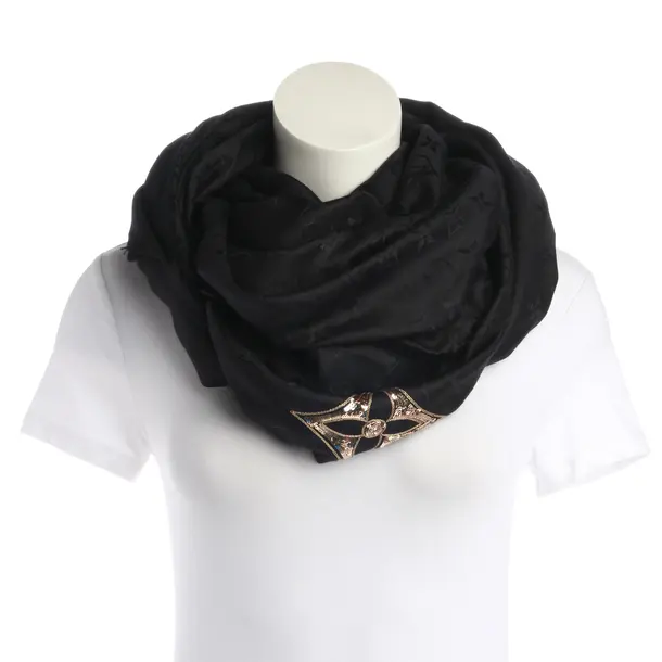 Scarf, in Black, Silk, Louis Vuitton