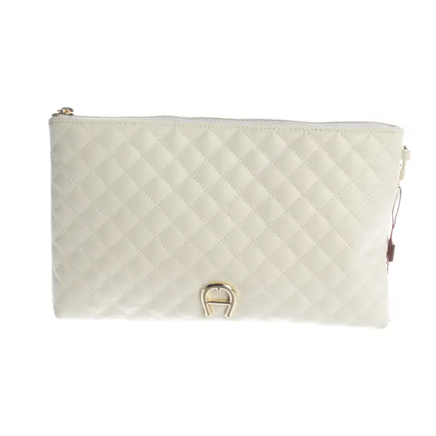 Clutch, in Weiß, Leder, Aigner