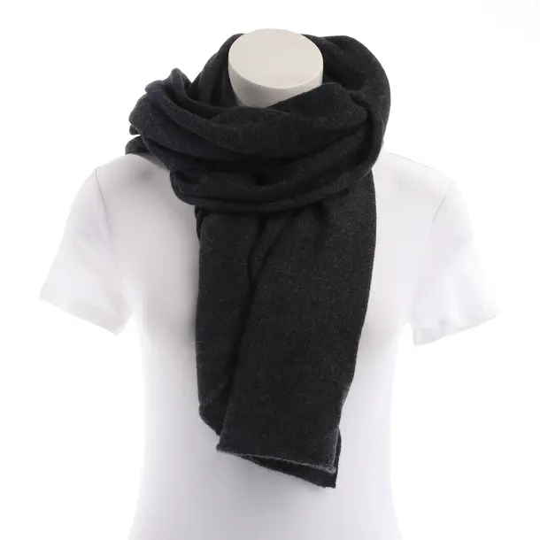 Schal, in Dunkelgrau, Baumwolle, Allude