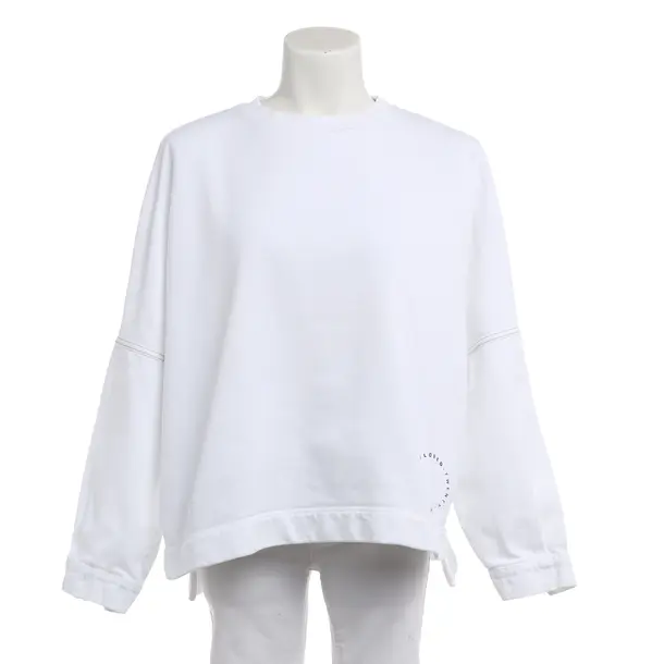 Sweatshirt, in White, Cotton, Closed