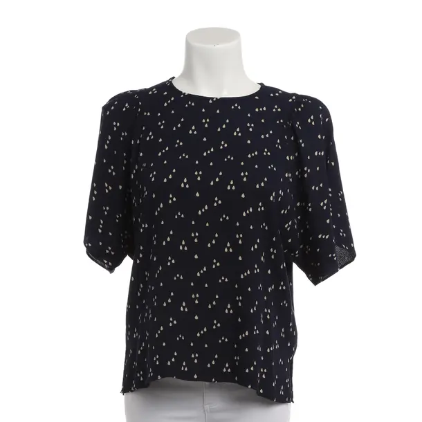 Blouse, in Navy, Viscose, Closed