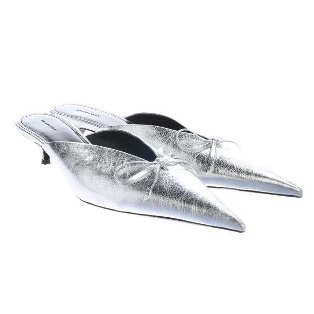 Heeled Mules, in Silver, Balenciaga