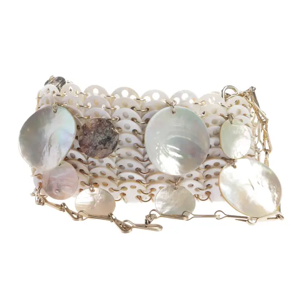 Abendtasche, in Beige, Sonstiges Material, Paco Rabanne