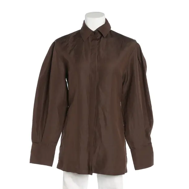 Bluse, in Dunkelbraun, Leinen, Max Mara