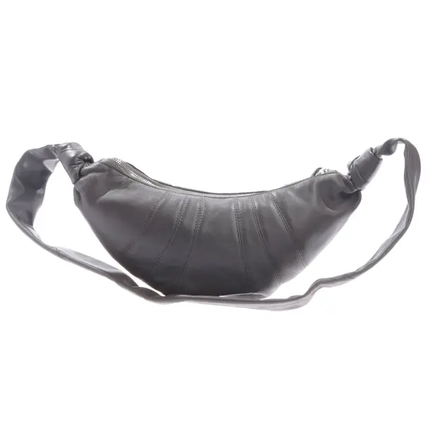 Hobo Bag, in Dunkelgrau, Leder, Lemaire