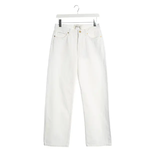 Straight Fit Jeans, in White, Cotton, Tove