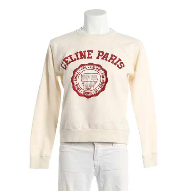 Felpa, in Crema, Cotone, Céline