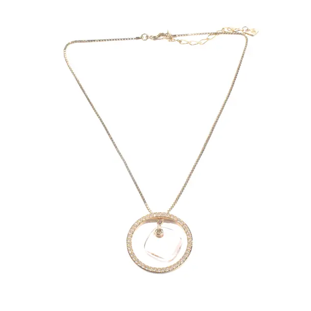 Necklace, in Gold, Metal (metallic, metallized), Swarovski