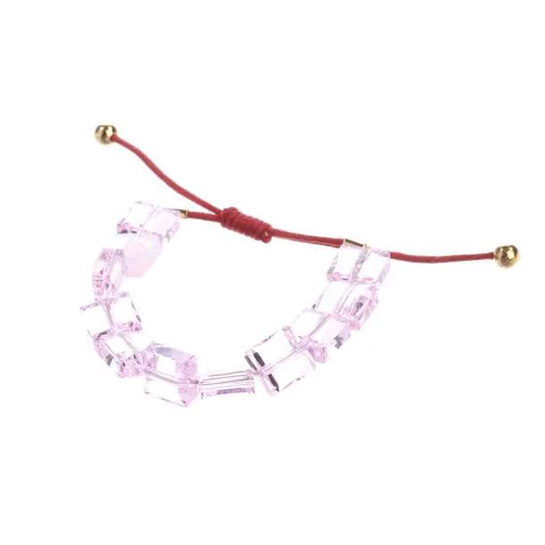 Armband, in Hellrosa, Sonstige Fasern, Swarovski