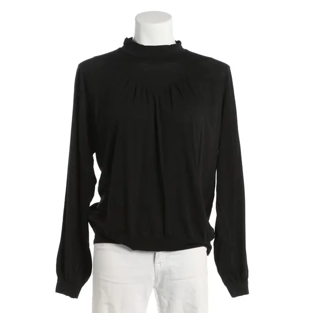 Blouse, in Black, Cotton, Closed