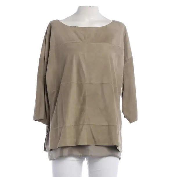 Shirt, in Olive Green, Leather, Brunello Cucinelli