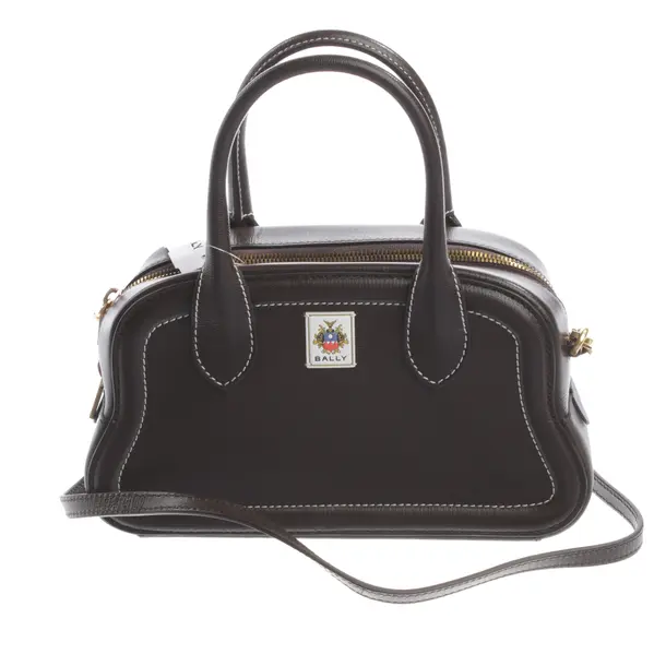 Handtasche, in Dunkelbraun, Leder, Bally