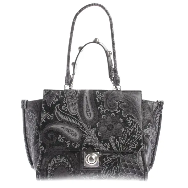 Handtasche, in Dunkelgrau, Leder, Etro