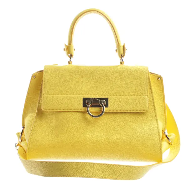 Handbag, in Yellow, Leather, Salvatore Ferragamo