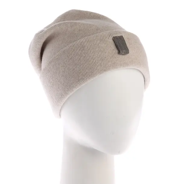 Beanie, in Beige, Cashmere, Brunello Cucinelli