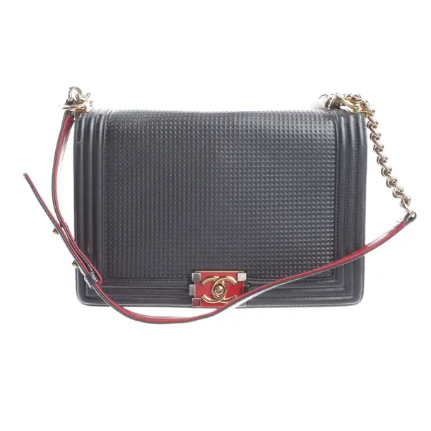 Shoulder Bag, in Navy, Leather, Chanel