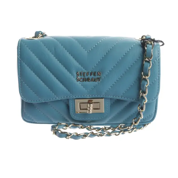 Schultertasche, in Blau, Leder, Steffen Schraut