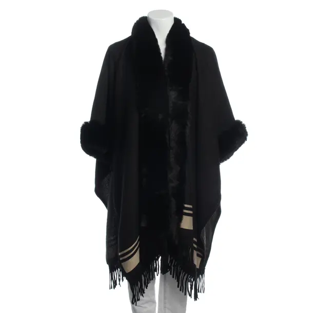Poncho in Schwarz, Polyester, Twin Set