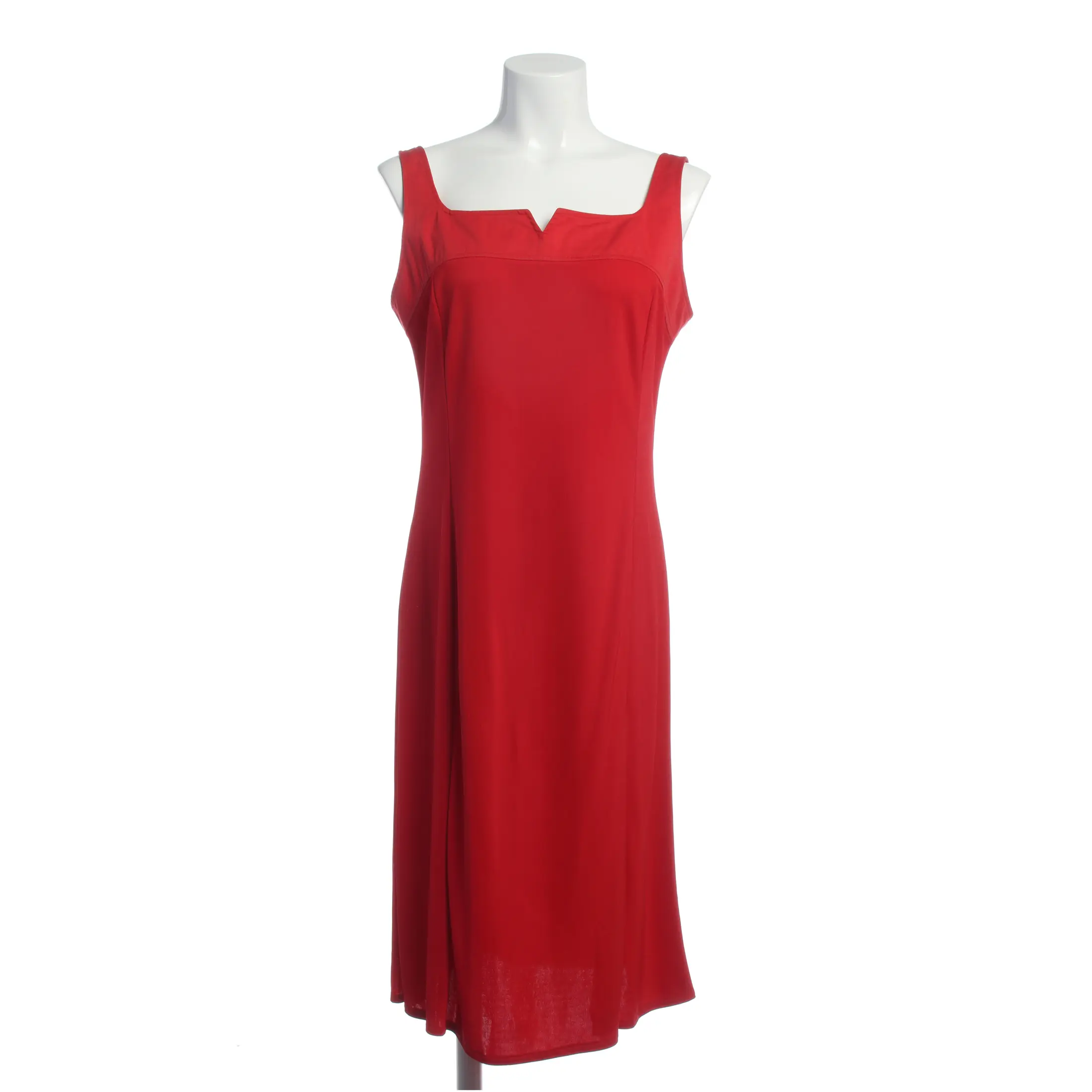 open lace back dress Marc Cain Flame Red Unicolour long dress with ruffled hem  Think Bubbles