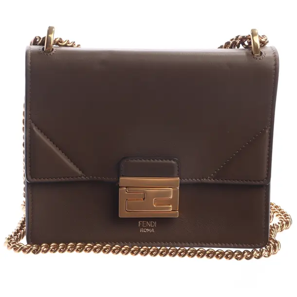 Schultertasche in Braun, Leder, Fendi