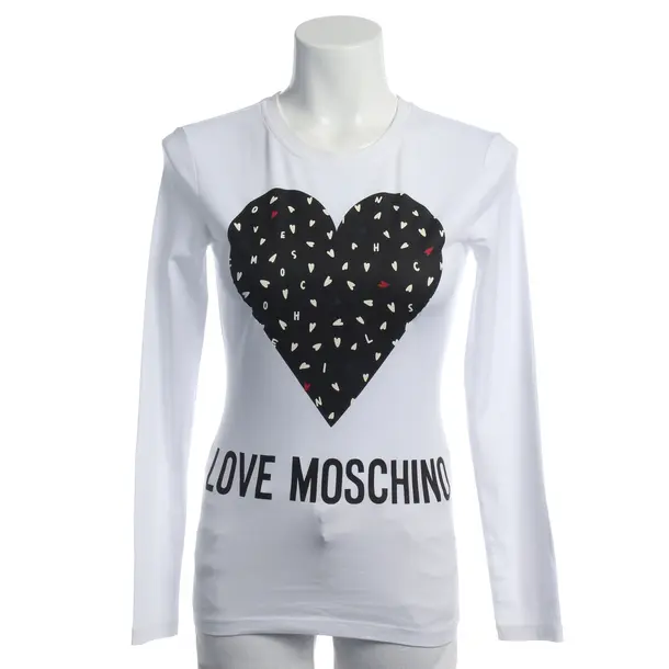 Longsleeve in Weiß, Baumwolle, Love Moschino