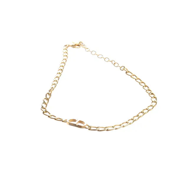 Halskette in Metallic, Metall (metallisch, metallisiert), Dior