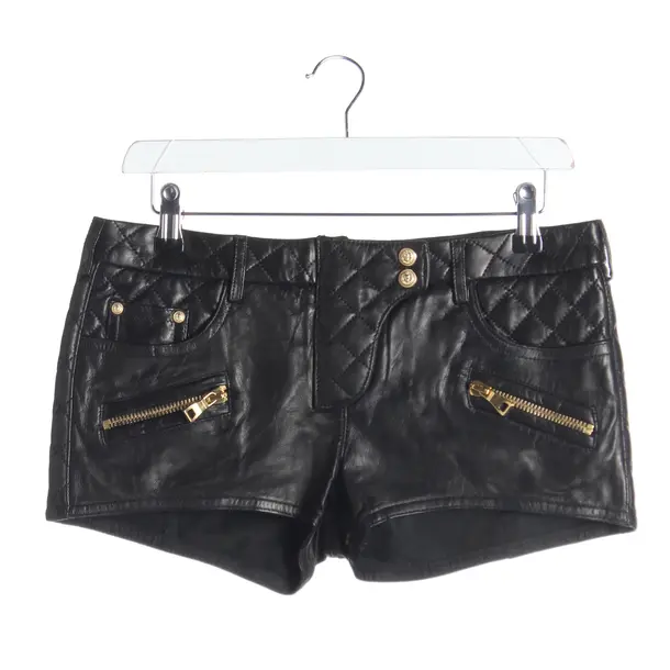 Shorts in Schwarz, Leder, Balmain