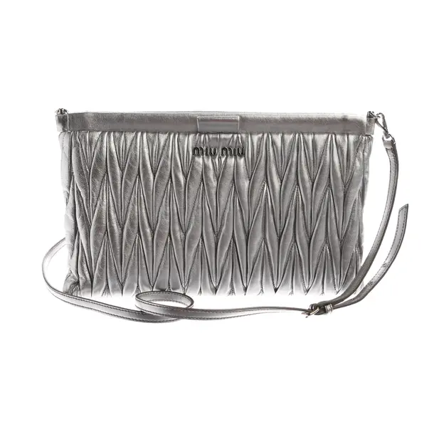 Shoulder Bag in Metallic, Leather, Miu Miu