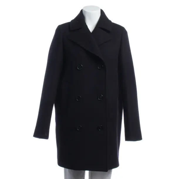 Mid-Season Coat in Blue, Wool, Lanius