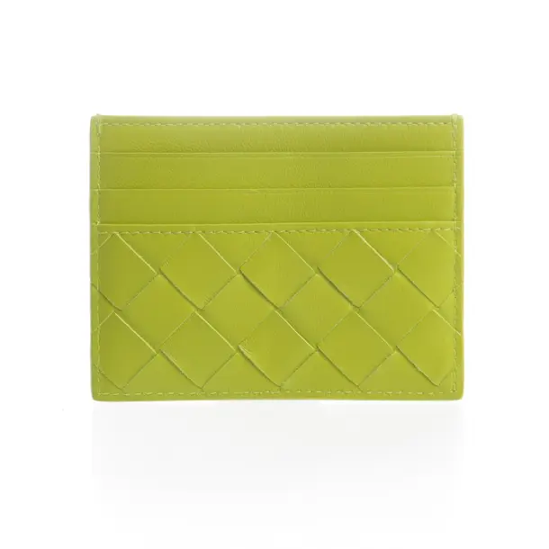 Kartenetui in Grün, Leder, Bottega Veneta