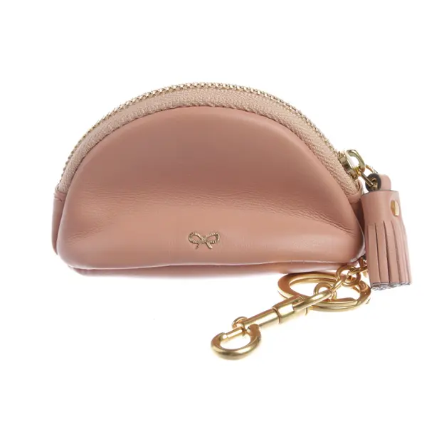Keyring in Pink, Leather, Anya Hindmarch
