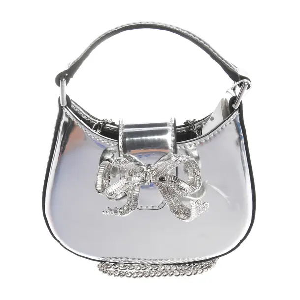 Handbag in Metallic, Leather, self-portrait