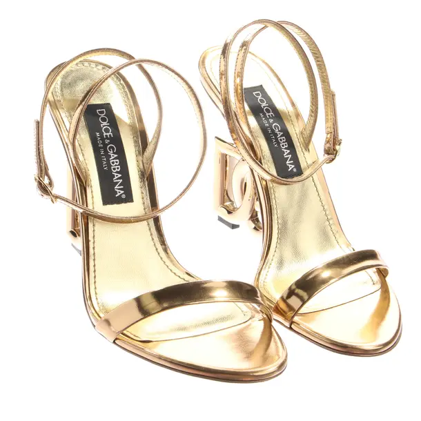 Heeled Sandals in Metallic, , Dolce & Gabbana