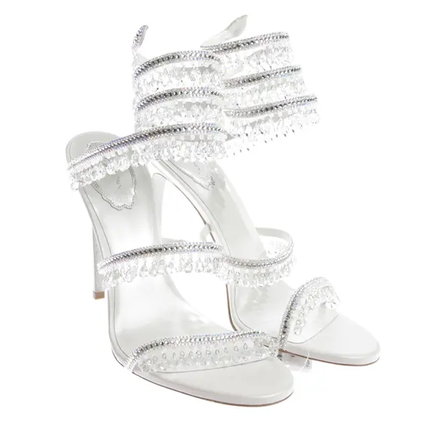 Heeled Sandals in White, , René Caovilla