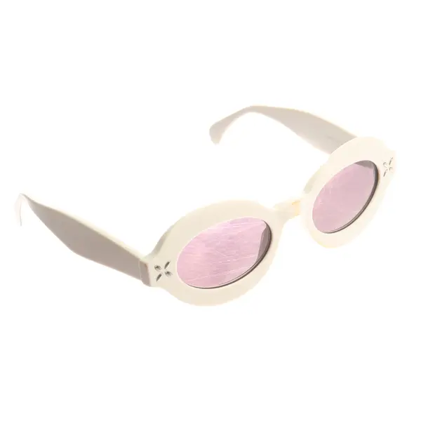 Sonnenbrille in Weiß, Kunststoff, Alaia