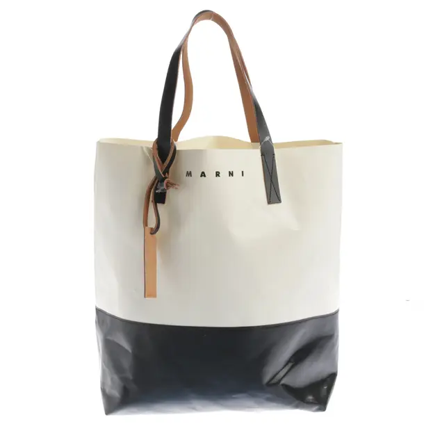 Shopper Bag in White, Polyvinyl, Marni