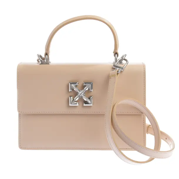 Handbag in Brown, Leather, Off-White