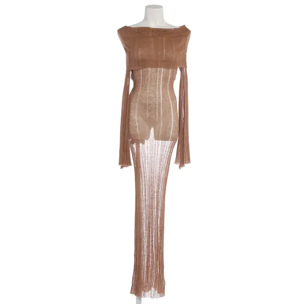 Cocktail Dress in Brown, Linen, Aya Muse