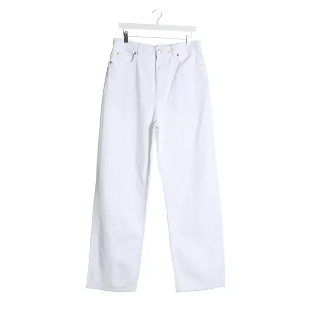 Straight Fit Jeans in White, Cotton, Valentino