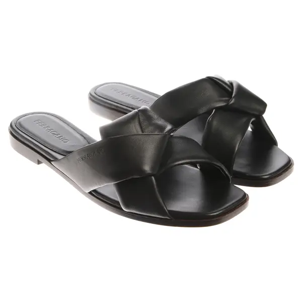 Sandals in Black, , Salvatore Ferragamo