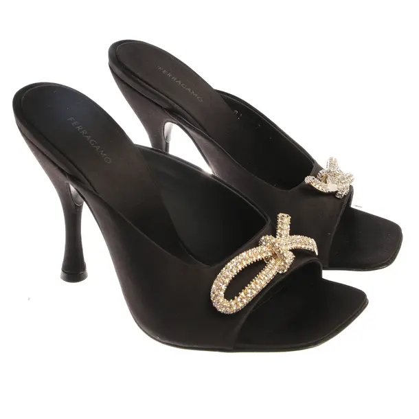 Heeled Sandals in Black, , Salvatore Ferragamo
