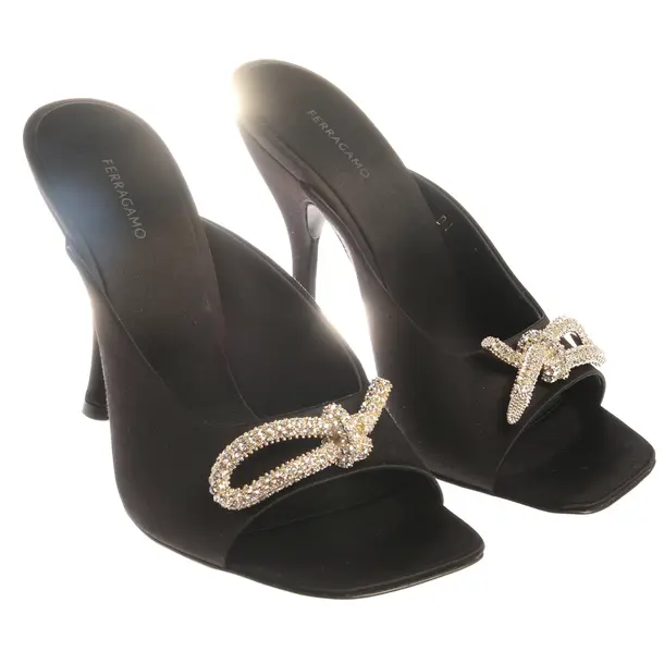Heeled Sandals in Black, , Salvatore Ferragamo