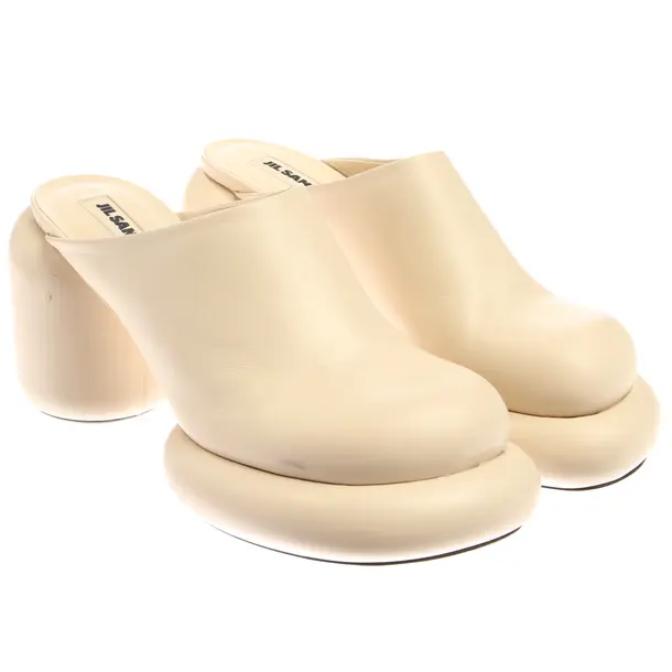Pantoletten in Weiß, , Jil Sander