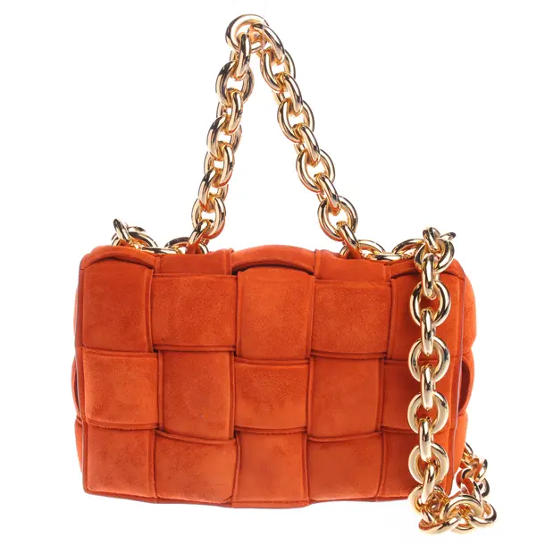 Shoulder Bag in Orange, Leather, Bottega Veneta