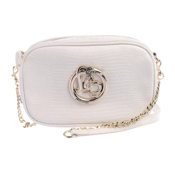 Schultertasche in Weiß, Leder, Just Cavalli