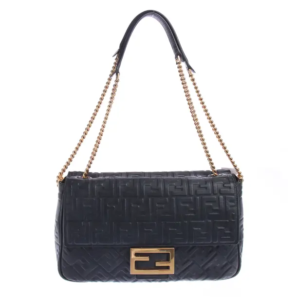 Schultertasche in Schwarz, Leder, Fendi