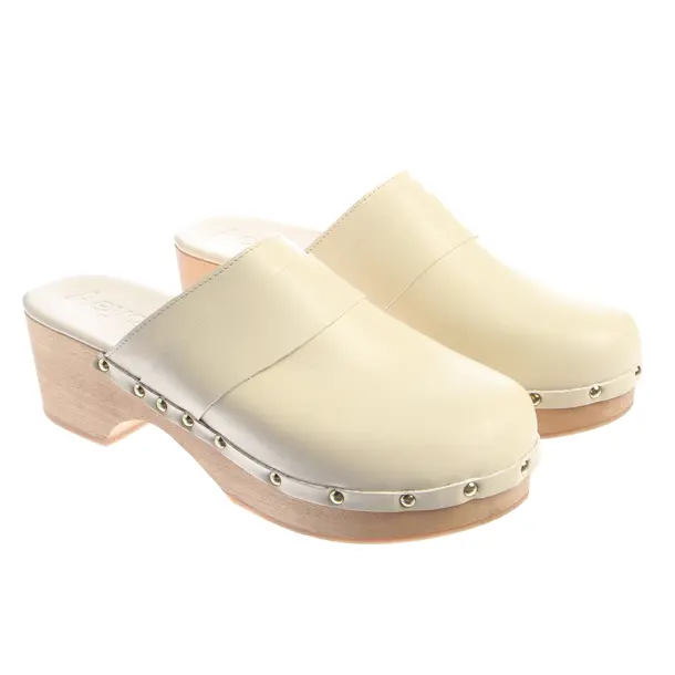 Aeydē Hohe Pantoletten EUR 41 Cream - Weiß - - Pre-Loved Designer Fashion - Aeydē Second Hand Designer Shop