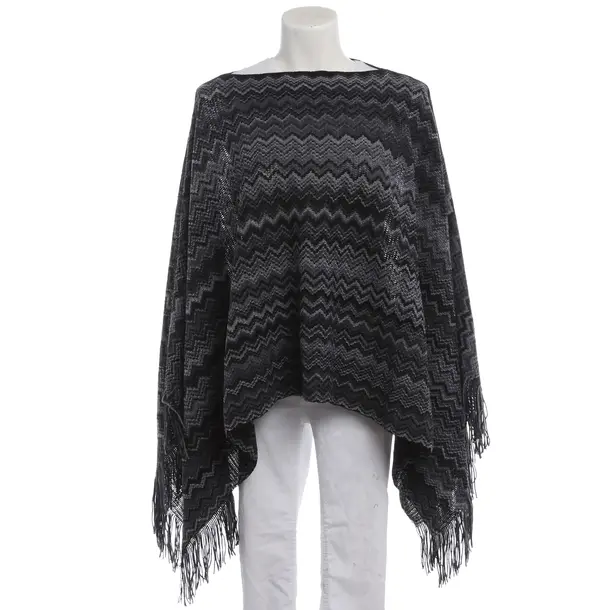 Poncho in Grau, Wolle, Missoni
