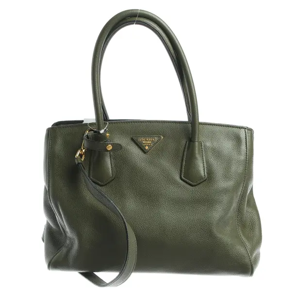 Handtasche in Grün, Leder, Prada