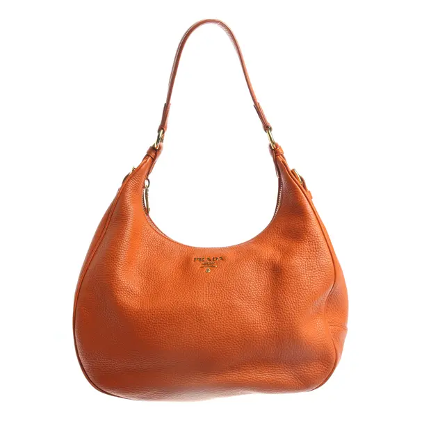Shoulder Bag in Orange, Leather, Prada